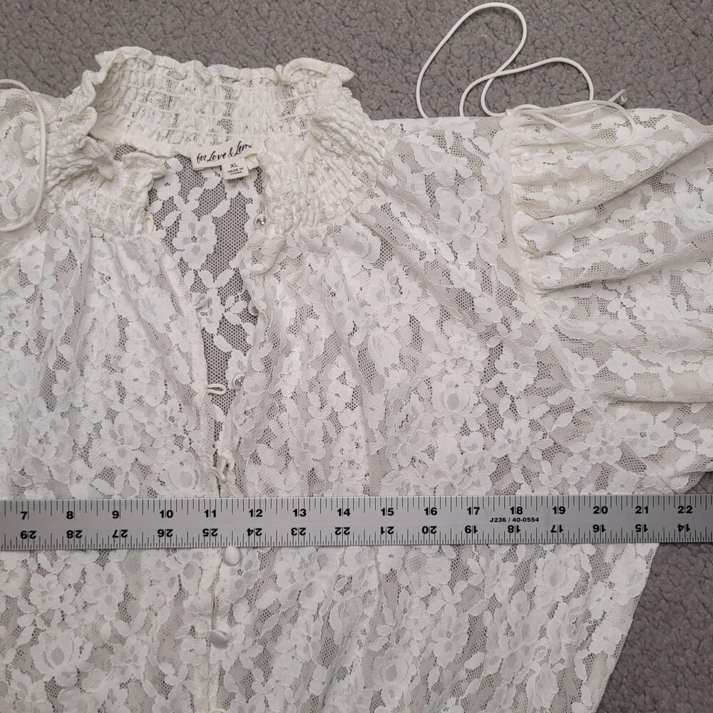 For Love & Lemons White Lace Peasant Blouse - Picture 10 of 13